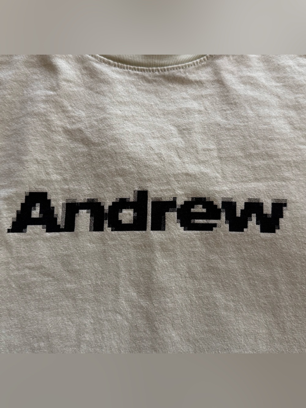 Andrew Miami Pixel Logo shirt in cream yellow - Picture 3 of 5